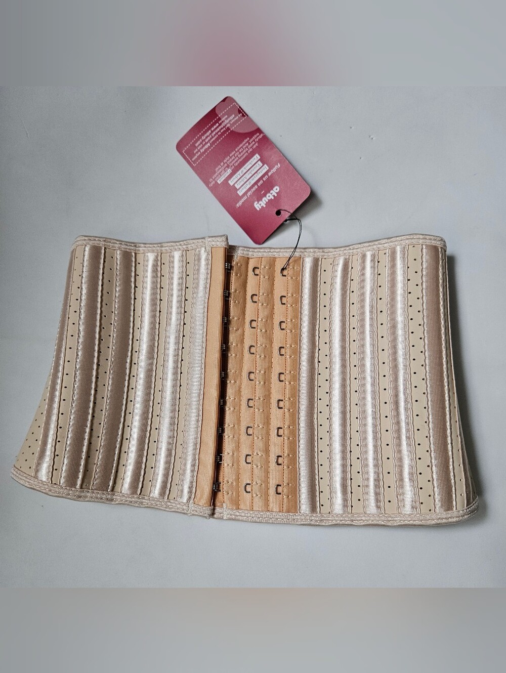 Atbuty Beige Short Tranier Waist Cincher  Corset Shaping Support Size 3xS